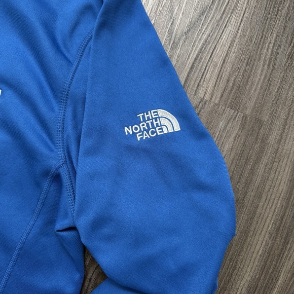 The North Face 1/4 Zip Pullover Polyester Royal Blue Logo Large - Picture 3 of 8